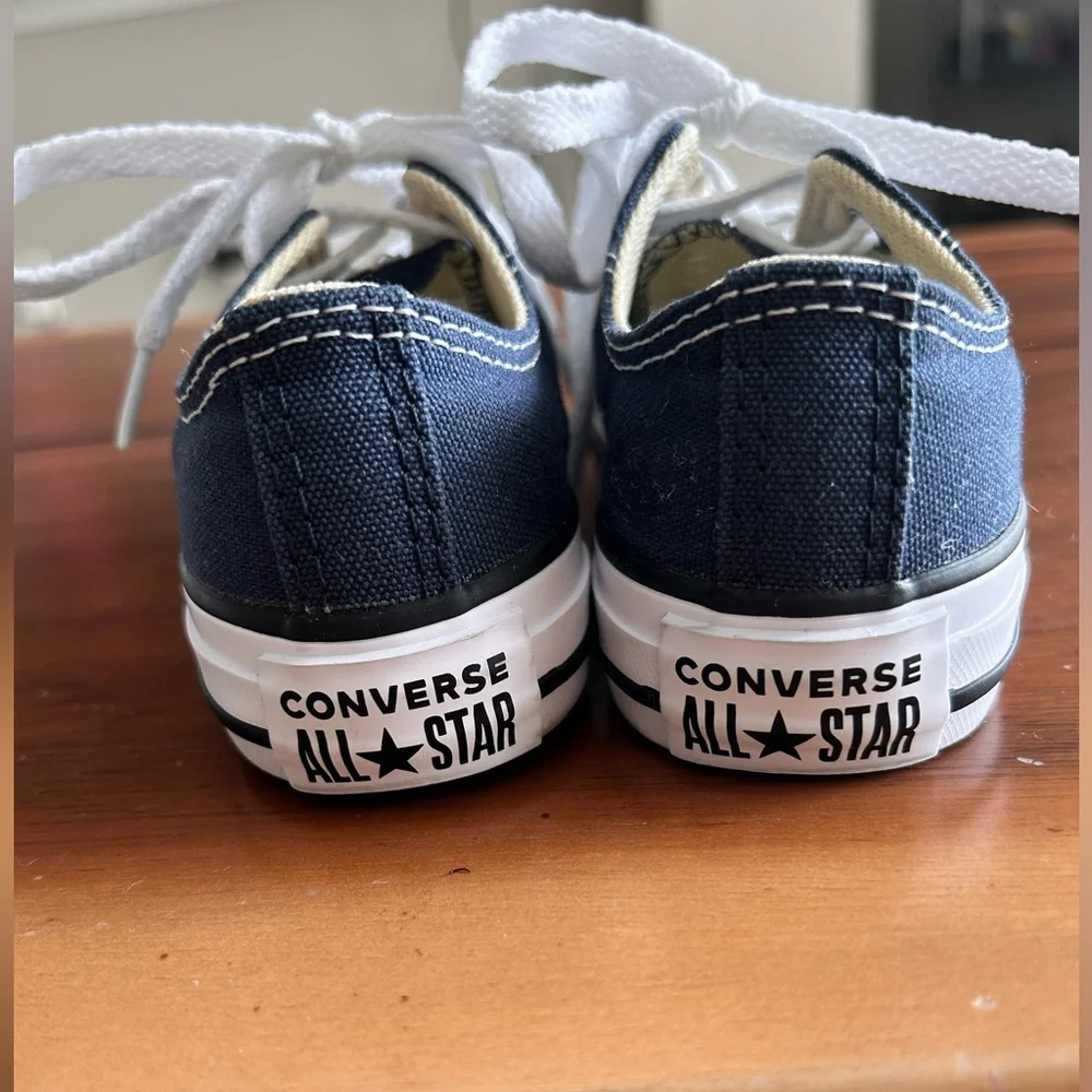 Converse Kids Navy Blue Low Top Sneakers with White Accents